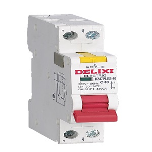 DZ47PLES-40 相线+中性线漏电保护断路器